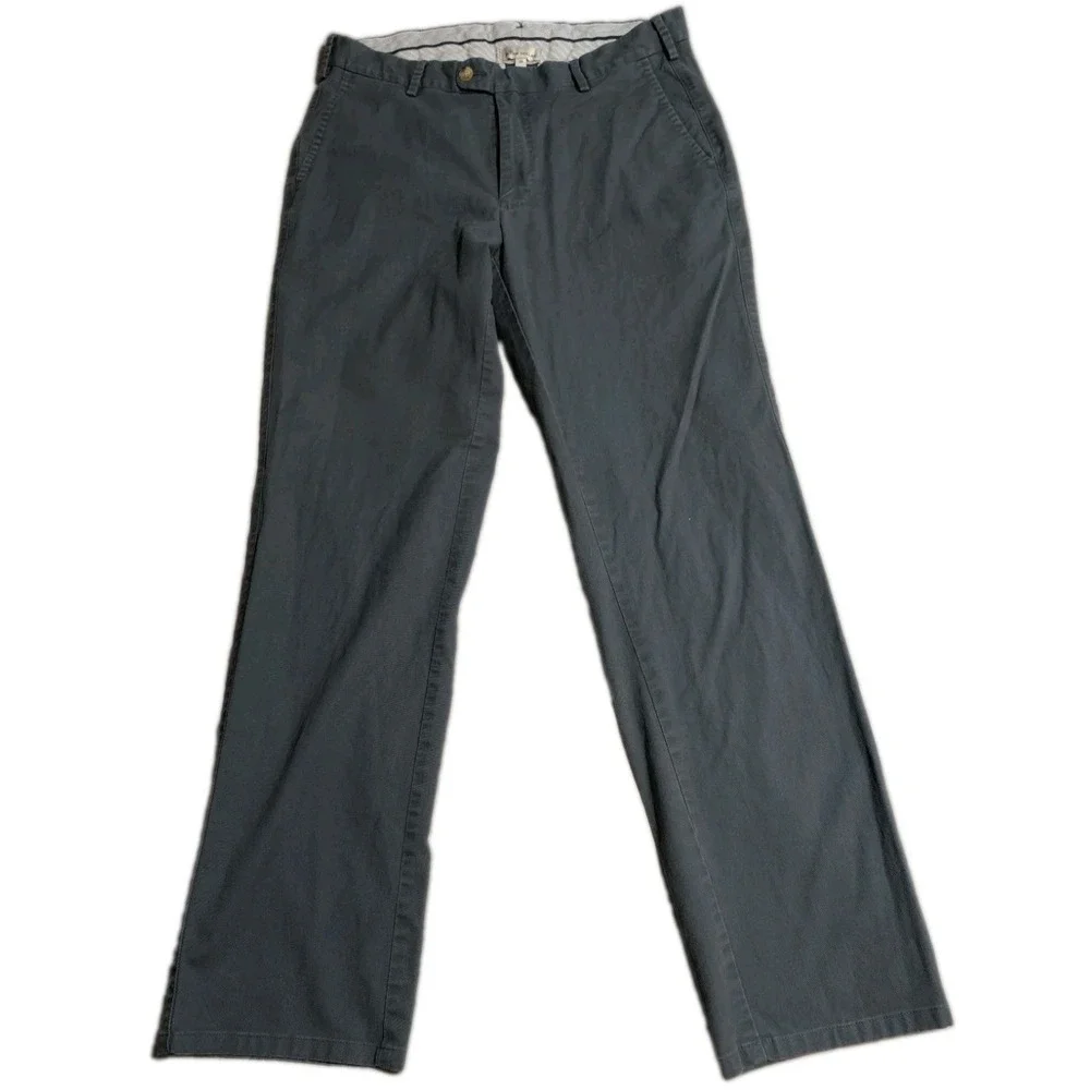 Peter Millar Chino Pants Mens 33x30 Blue Pima Cotton Stretch Flat Front